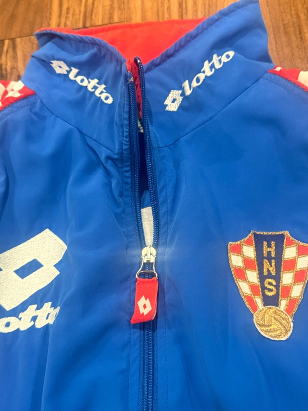 Vintage 90's Lotto Croatia Football Jacket Soccer Mens Full Zip Rare Large - Picture 8 of 14